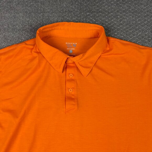 NWT Mountain Hardwear Polo Shirt Mens XXL Orange Performance Hiking Golf DrySpun - Picture 2 of 10